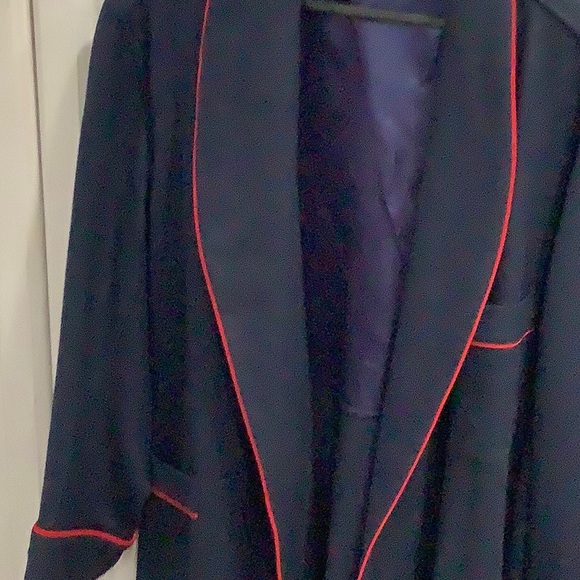 Men’s Vtg Brooks Brothers Robe House Coat, Wool, Hugh Hefner Style Cigar Robe L - Picture 12 of 16